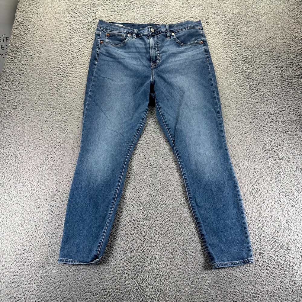 Gap Jeans Womens 16 Blue Cotton‎ Denim Skinny High-Rise Outdoor Faded Stretch